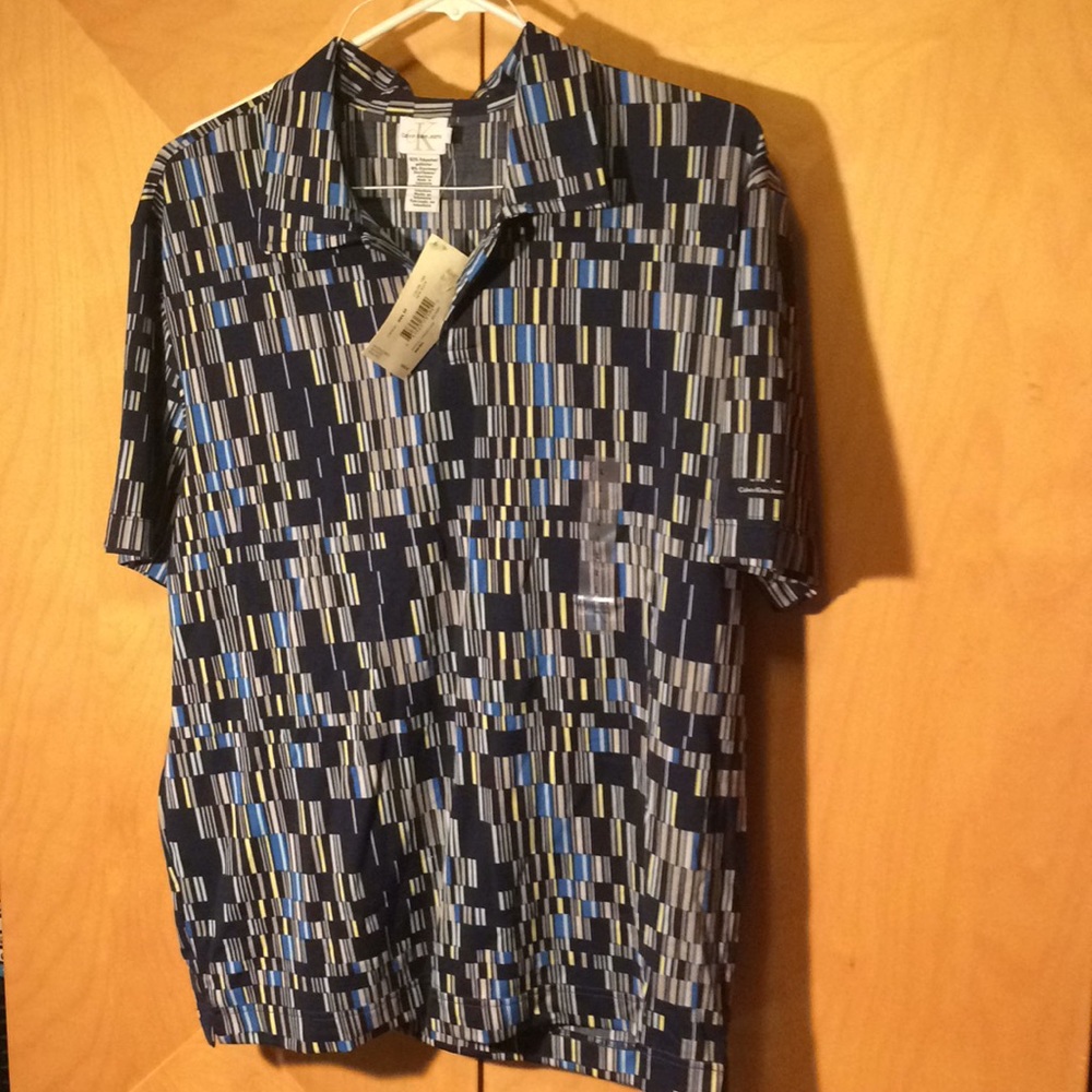 Calvin Klein button up with geometric pattern